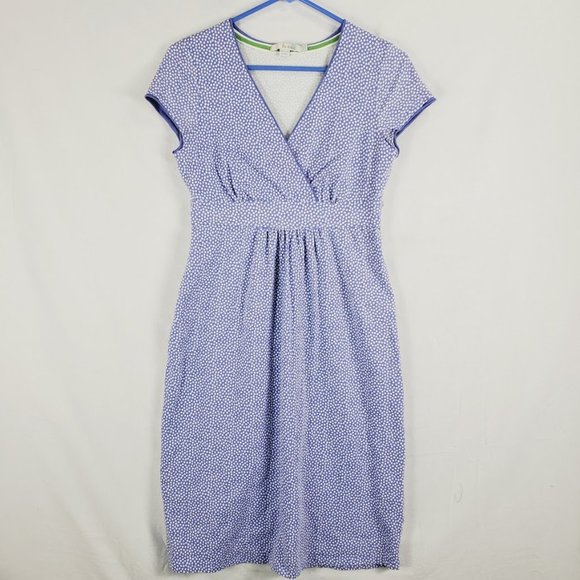 Boden Dresses & Skirts - Boden Casual Jersey Dress US Size 4 4R Periwinkle White Polka Dot